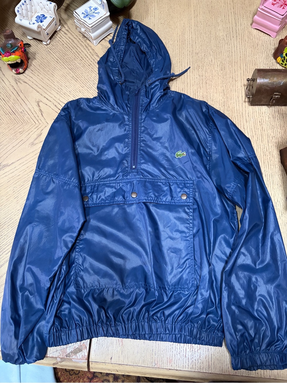Blue Lacoste Nylon Anorak Pullover